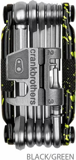 Crankbrothers Multi-17 Multitool Splatter Limited Edition -Topeak Soldes CrankBrothers M17 Splatter Limited Edition 16681CB black green